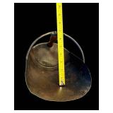 Vintage Blue Metal Coal Scuttle with Wooden Handle