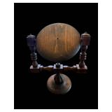 Vintage Round Vanity Mirror on Ornate Wood Stand