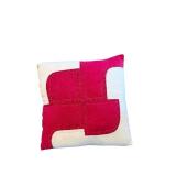 Decorative Pillows - Christmas Heart Cushion & Patchwork Square Pillow (Lot of 2) & Braided Mat