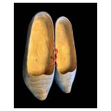 Wooden Clogs - Carved Floral Pattern (Lot of 2)