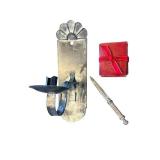 Antique Letter Opener, Wall Sconce & Tied Books (Lot of 3)