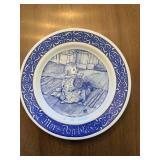 Portland Sweden Plate - Mors Dag 1975 Blue Transfer Baby Scene, Limited Edition