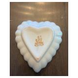 Belleek Heart-Shaped Porcelain Dish - Scalloped Edge