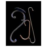 Wrought Iron Scroll Hooks & Candle Stick - Rustic Vintage