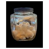 Cotton Balls in Clear Glass Jar with Metal Lid - Decorative Craft/Storage