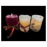 Joy Decorative Candle Set with Pedestal - Distressed White Rustic