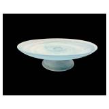 Blue Swirl Glass Pedestal Cake Stand - Round Dessert Display