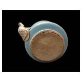 Teapot - Antique Blue Enamel with Silver-Tone Trim