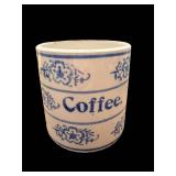 Blue & White Floral Ceramic Coffee Jar