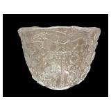 Crystal Glass Bowl 4x5 in - Engraved Floral Scroll Pattern