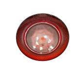 Ruby Red Cut-Glass Bowl - Starburst Center Pattern & Divided Plate