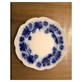 Gefle Sweden Blue & White Plate - Leaf Border - 10-Inch