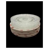 Polka Dot Plate Set - 11 Pieces (5 Clear Glass, 6 White With Red Dots)