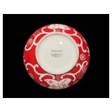 Gates Ware Red & White Holiday Ceramic Bowl - Scalloped Rim 12x6