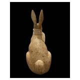 Rabbit Figurine 12x9.5 in - Crackled with Lace Ribbon