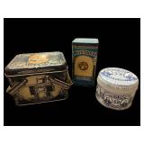 Vintage Tin Containers - Assorted Decorative Metal Storage Tins