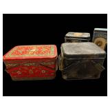 Vintage Tin Containers - Assorted Decorative Metal Storage Tins