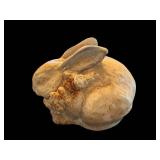 Plaster Rabbit Sculpture - 6 inches tall by 8 1/2 inches