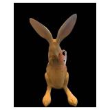 Pair of Rabbit Figurines - Bunny Statues with Ribbon & Flower