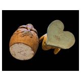 House of Hattem Vintage Wooden Duck & Carved Animal Figurines - Pair