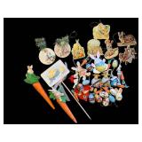 Vintage Easter Decorations Assortment: Carrot Topper Figures, Egg Ornaments & Die-Cut Silhouettes