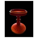 Red Plastic Candlestick Holders  (Lot of 3)