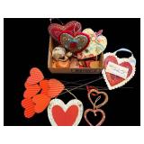 Valentine Hearts Ornament Set - Assorted Fabric, Embroidered & Metal Hearts in Box