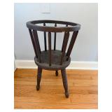 Vintage Round Wood Plant Stand