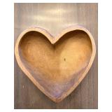 Wall Hook Rack with 4 Hooks & Heart Shaped Wood Bowl