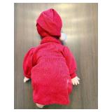 Porcelain Doll - 10-inch Red Outfit with Bonnet