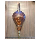 Leaf-Shaped Bellow with Brass Handle and Sunburst Back Bellow