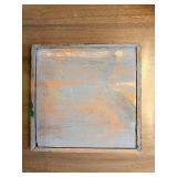 Vintage Checkerboard Board - Red & Teal Squares Framed