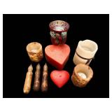 Decorative Candle Set - Heart Candles, Tapers, Jar Candle & Holders (Lot of 11)