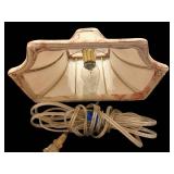 Vintage Pink Toile Lampshade - Fabric Shade with Brass Hardware