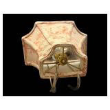 Vintage Pink Toile Lampshade - Fabric Shade with Brass Hardware