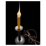 Electric Candlestick Lamp - 11-Inch Tall, Black Base, Corded Plug-In