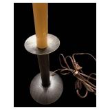 Electric Candlestick Lamp - 11-Inch Tall, Black Base, Corded Plug-In