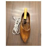 Wooden Shoe Last Lamp - Vintage Plug-in Cord