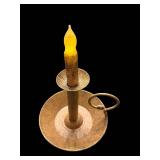 Antique Candlestick Holder with Ring Handle