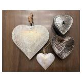 Heart-Shaped Metal Wall Decor Set (Lot of 4)
