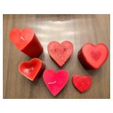 Heart-Shaped Candles - 6-Pack Red & Pink