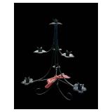 Wrought Iron Flower Candelabra - 12 in Tall, Five Arms