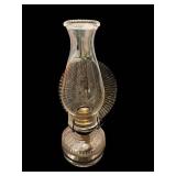 Hurricane Lamp - 12-Inch Glass Chimney with Ribbed Metal Shade
