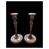 Vintage-Style Pair of 8-Inch Silver-Tone Candlesticks