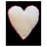 Nordic Snowflake Heart Throw Pillow - Knit Fabric, Red Pom-Pom Trim