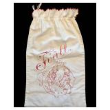 Guten Morgen Embroidered Kitchen Towel - Floral Border, Red Thread