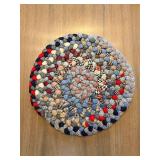 Braided Rug - 12-Inch Round Multicolor Patchwork Lot of 3