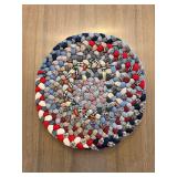 Braided Rug - 12-Inch Round Multicolor Patchwork Lot of 3