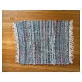 Braided Rug 22 x 26 - Blue/Gray with Red Accents