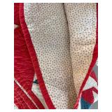 Quilt 82 x 68 Lightweight - Red Floral Rosette Pattern